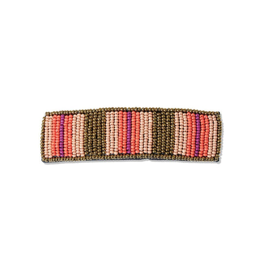 Load image into Gallery viewer, Theresa Mixed Vertical Stripes Beaded Hair Barrette Jaipur
