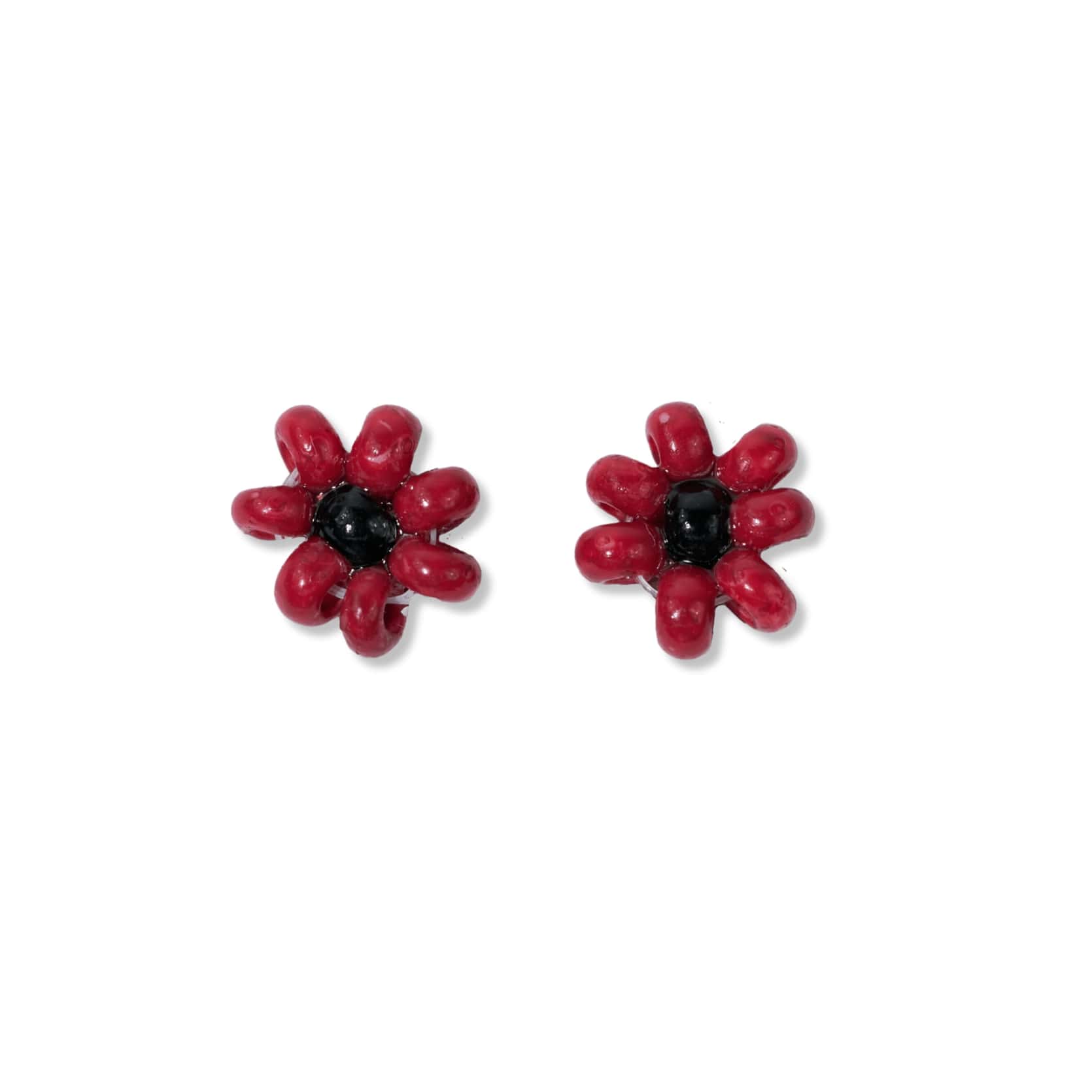 Red flower stud earrings – Tesoro | The Trinket Box
