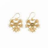 Valerie Heart Burst Drop Earrings Brass Drop