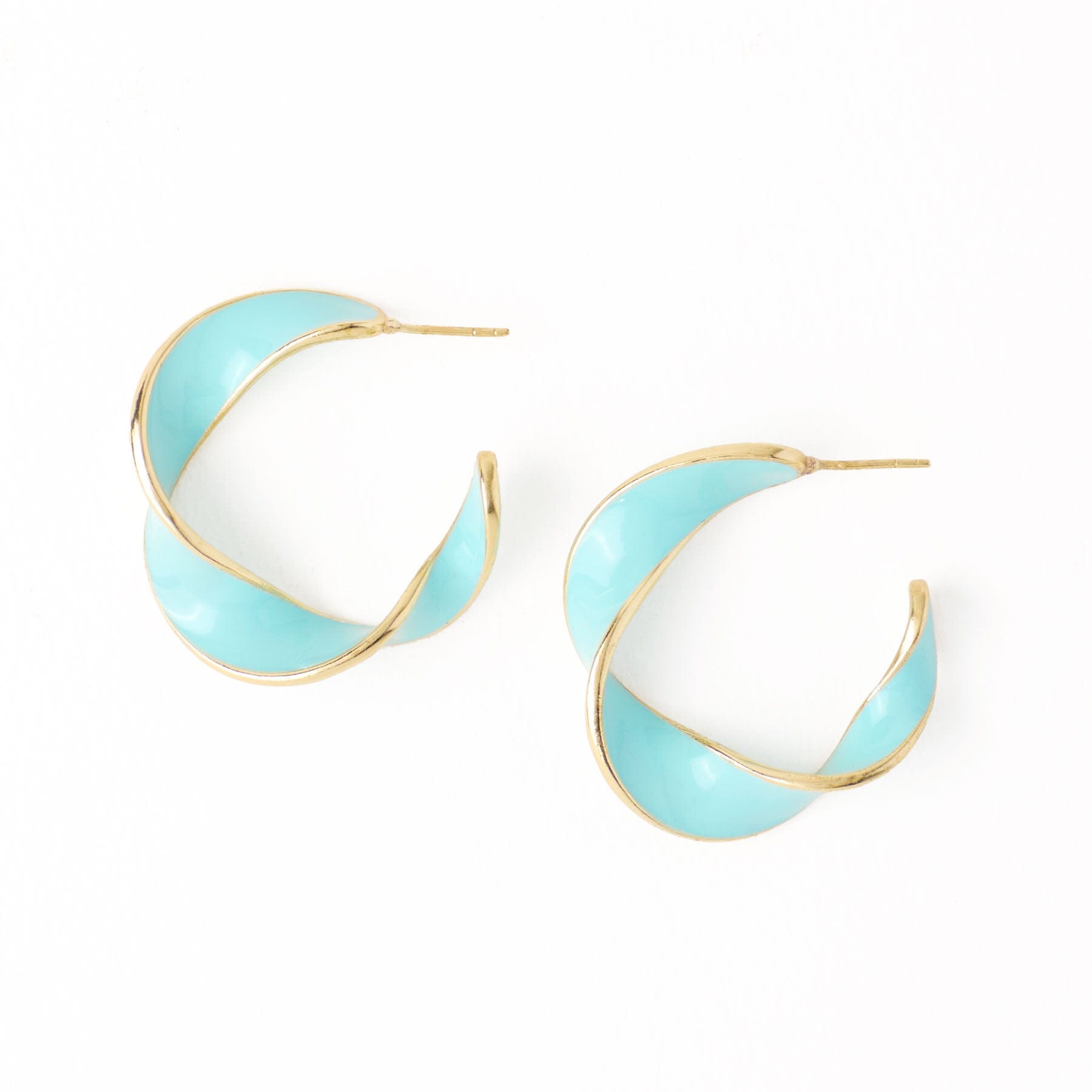 Vanessa Twisted Enamel Hoop Aqua Hoop