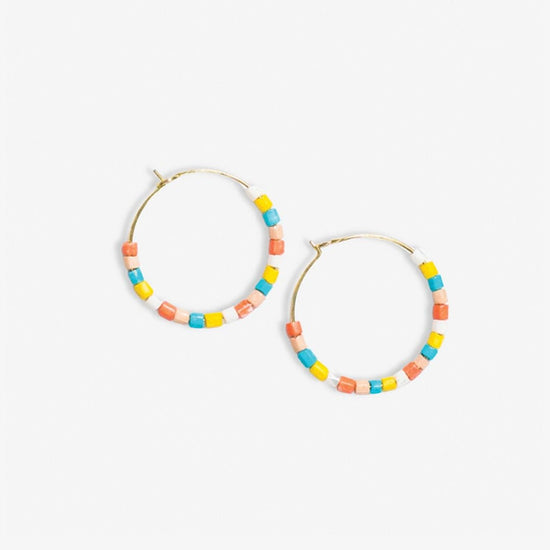 Victoria Mixed Beaded Hoop Earrings Amalfi Hoops