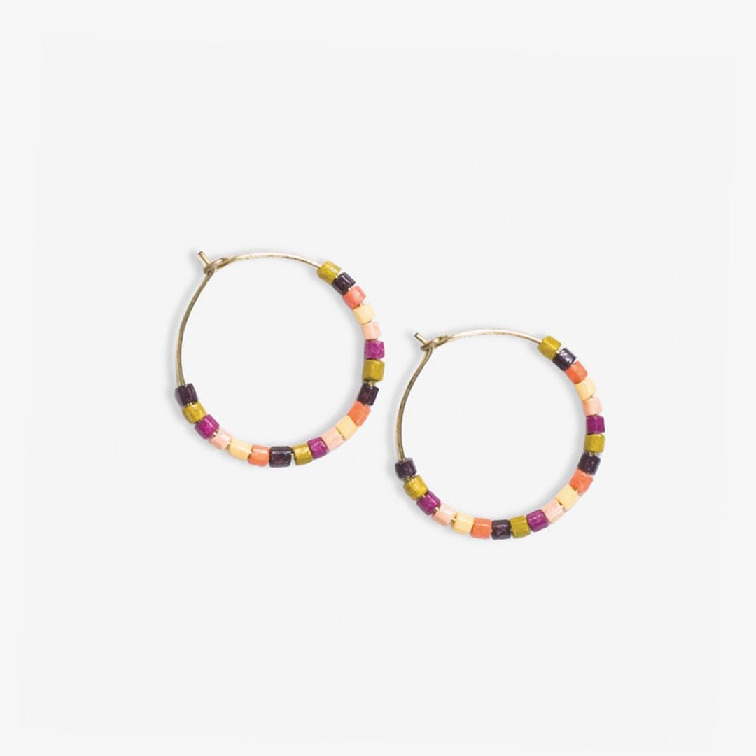 Victoria Mixed Beaded Hoop Earrings Jaipur Hoops