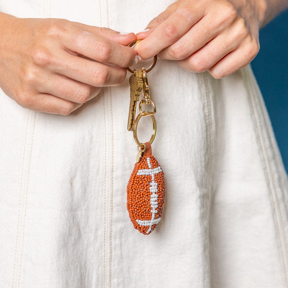 Violet Football Beaded Bag Charm Key Ring + Bag Charm