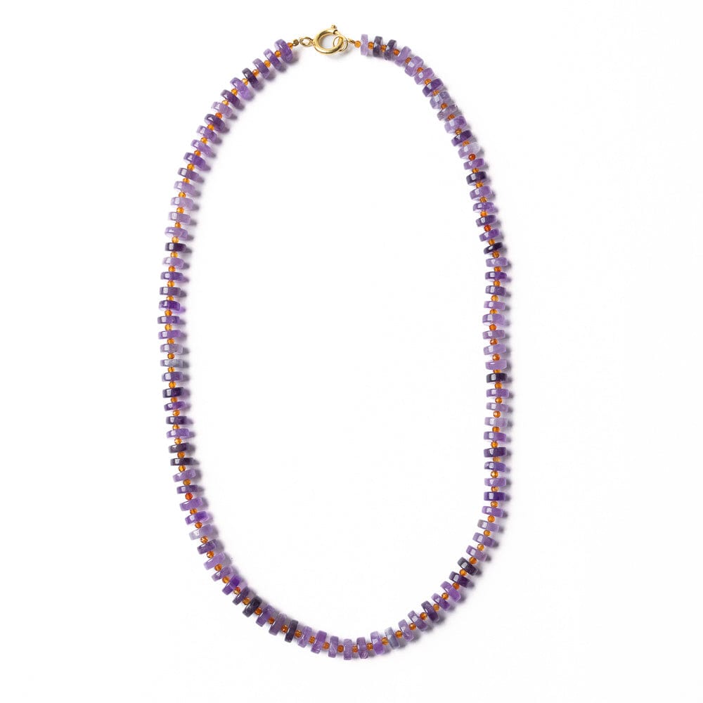 Vivianne Amethyst With Carnelian Necklace 18" Single Chain