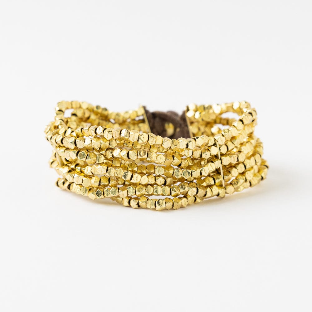 Wanda 8-Strand Cuff Bracelet Gold Multi Layered