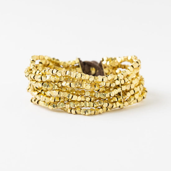 Wanda 8-Strand Cuff Bracelet Gold Multi Layered