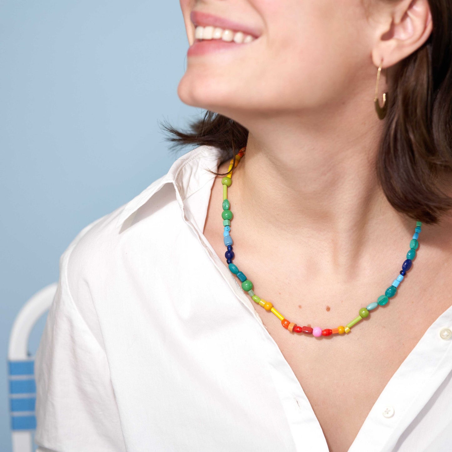 Wanda Multi Mix Beaded Necklace Rainbow Necklaces
