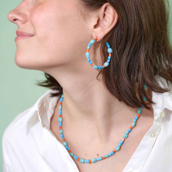 HSQYJ Fashion Wood Beaded Turquoise Pendant Necklace India | Ubuy