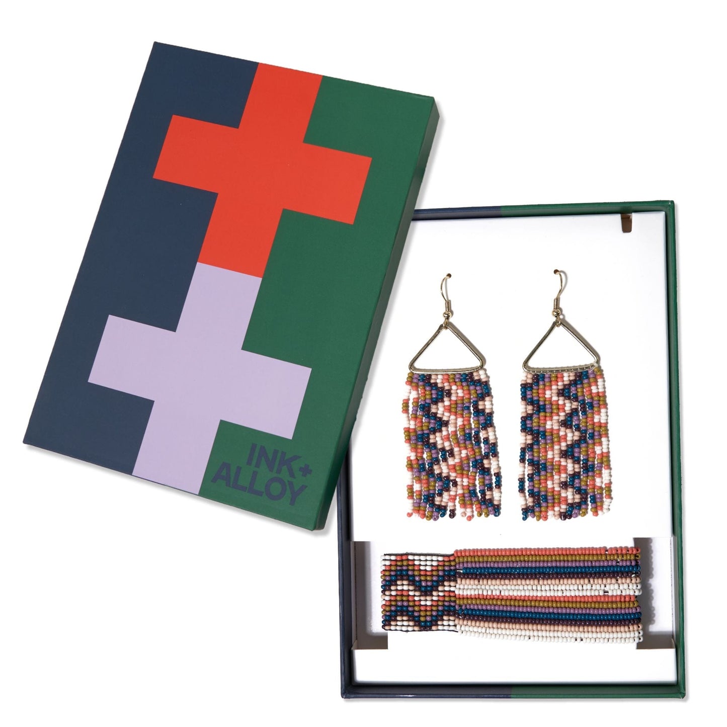 Whitney + Charlie wavy beaded earrings and bracelet set Amsterdam gift set