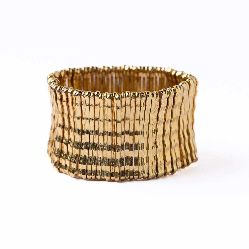 Winnie Wide Stretch Bracelet Brass Stretch