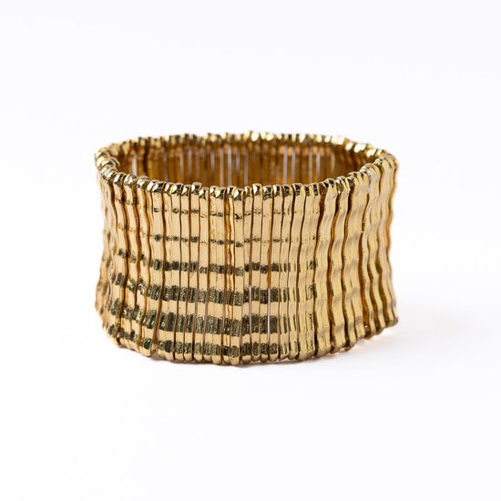 Winnie Wide Stretch Bracelet Brass Stretch