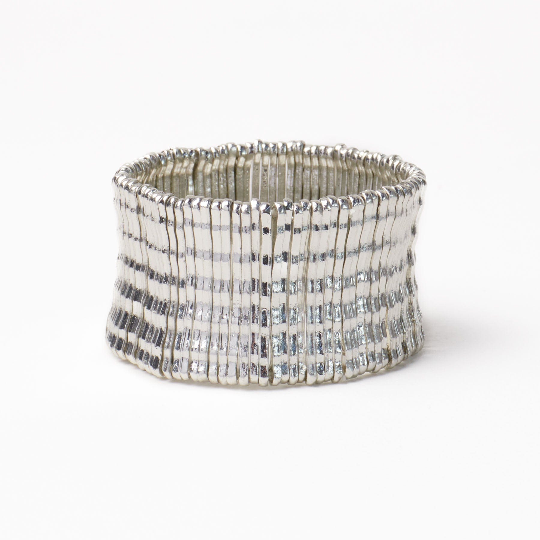 Winnie Wide Stretch Bracelet Silver Stretch