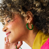 Winona Shiny Resin Hoop Earrings Green Hoop