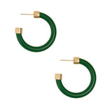 Winona Shiny Resin Hoop Earrings Green Hoop