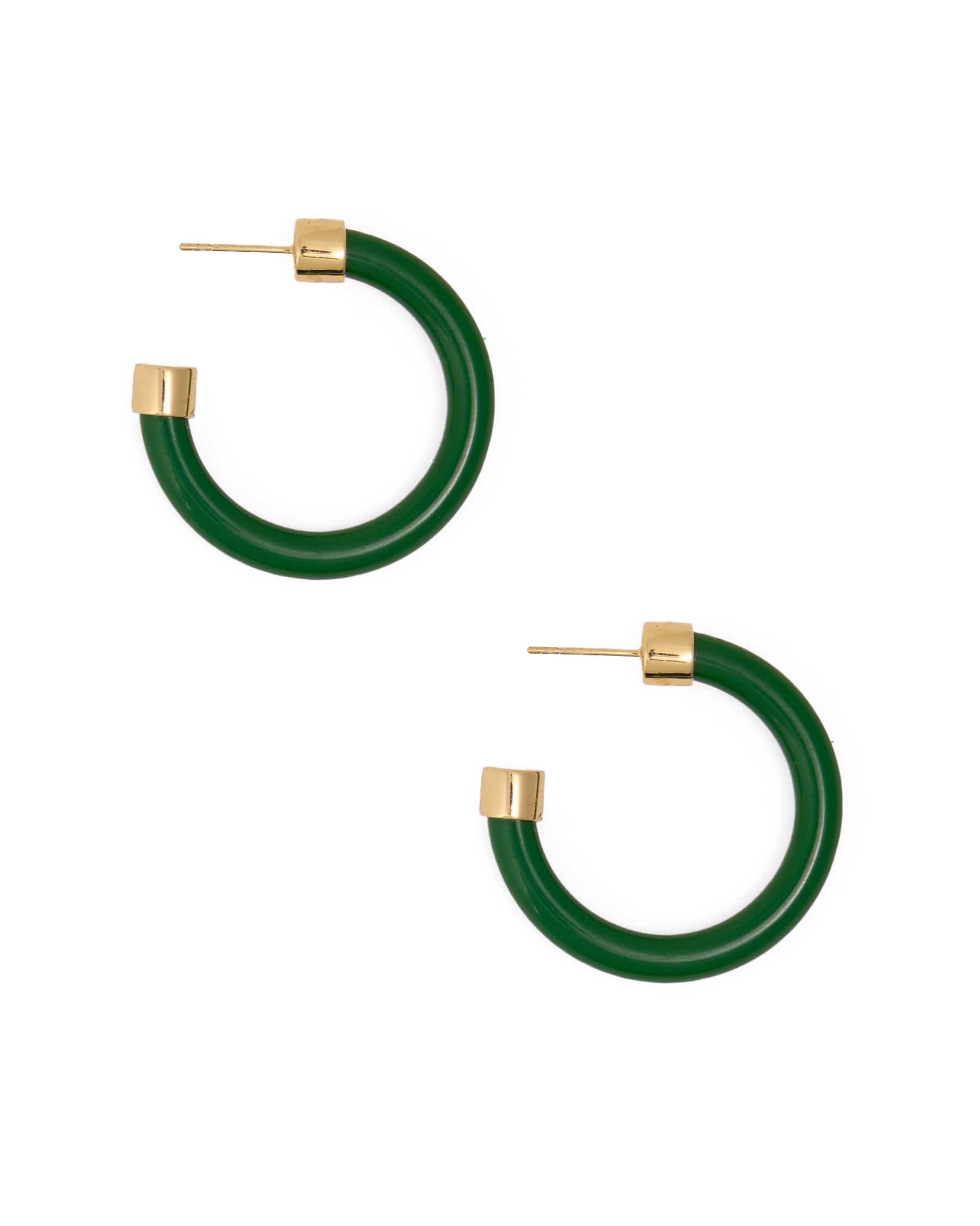 Winona Shiny Resin Hoop Earrings Green Hoop