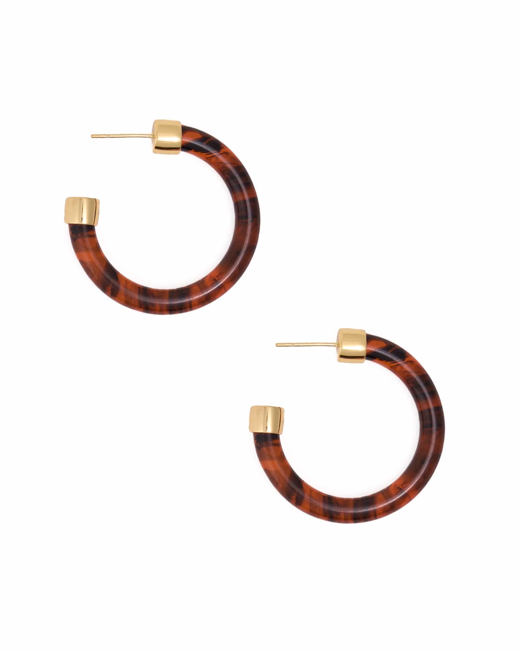 Winona Shiny Resin Hoop Earrings Tortoise Hoop
