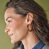 Winona Shiny Resin Hoop Earrings Tortoise Hoop