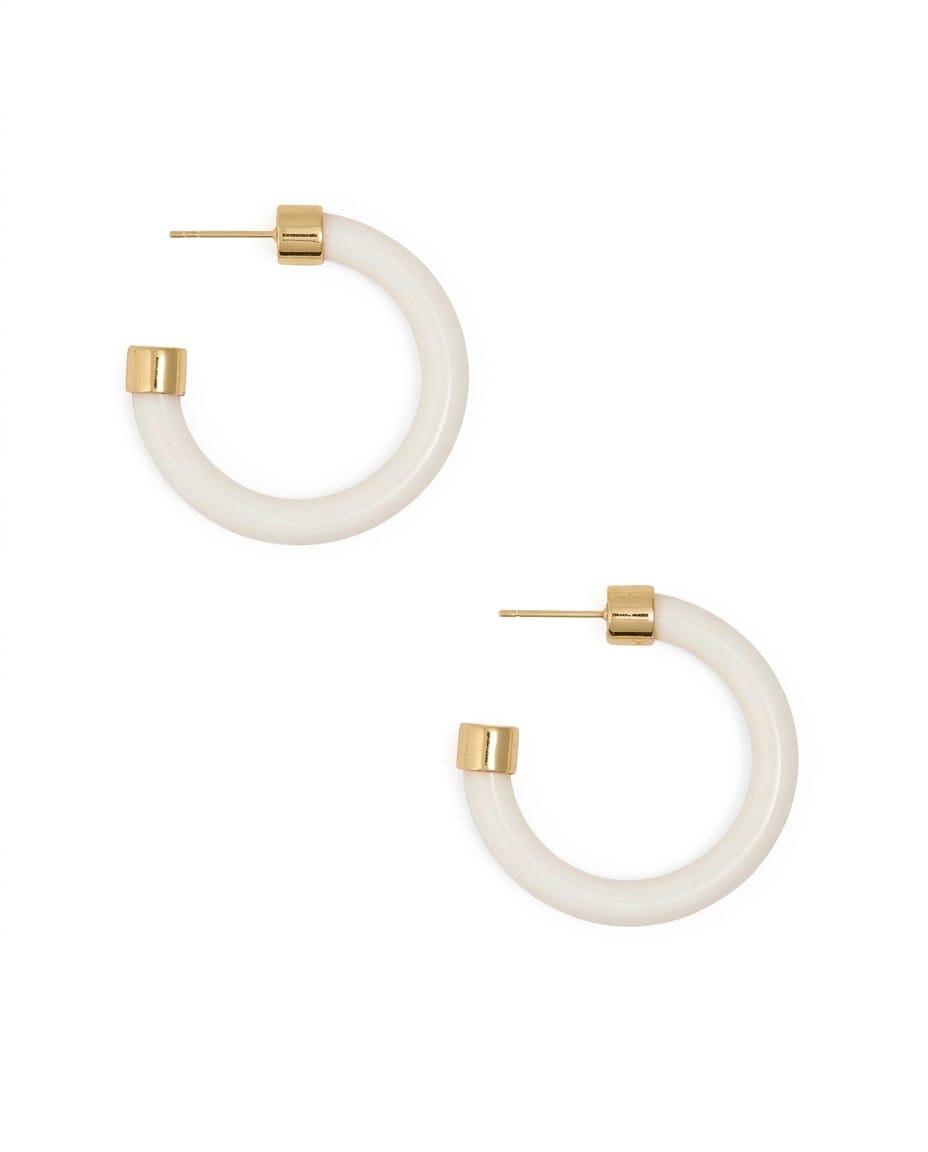 Winona Shiny Resin Hoop Earrings White Hoop