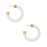 Winona Shiny Resin Hoop Earrings White Hoop