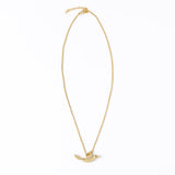 Wren Bird Pendant Necklace Brass Pendant