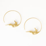 Wren Bunny Hoop Earrings Brass Hoop