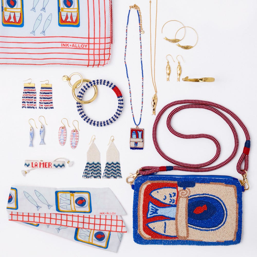 Wren Fish Hoop Earrings Brass Hoop