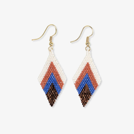 Zelda Layered Diamond Earrings Rust + Lapis DROP