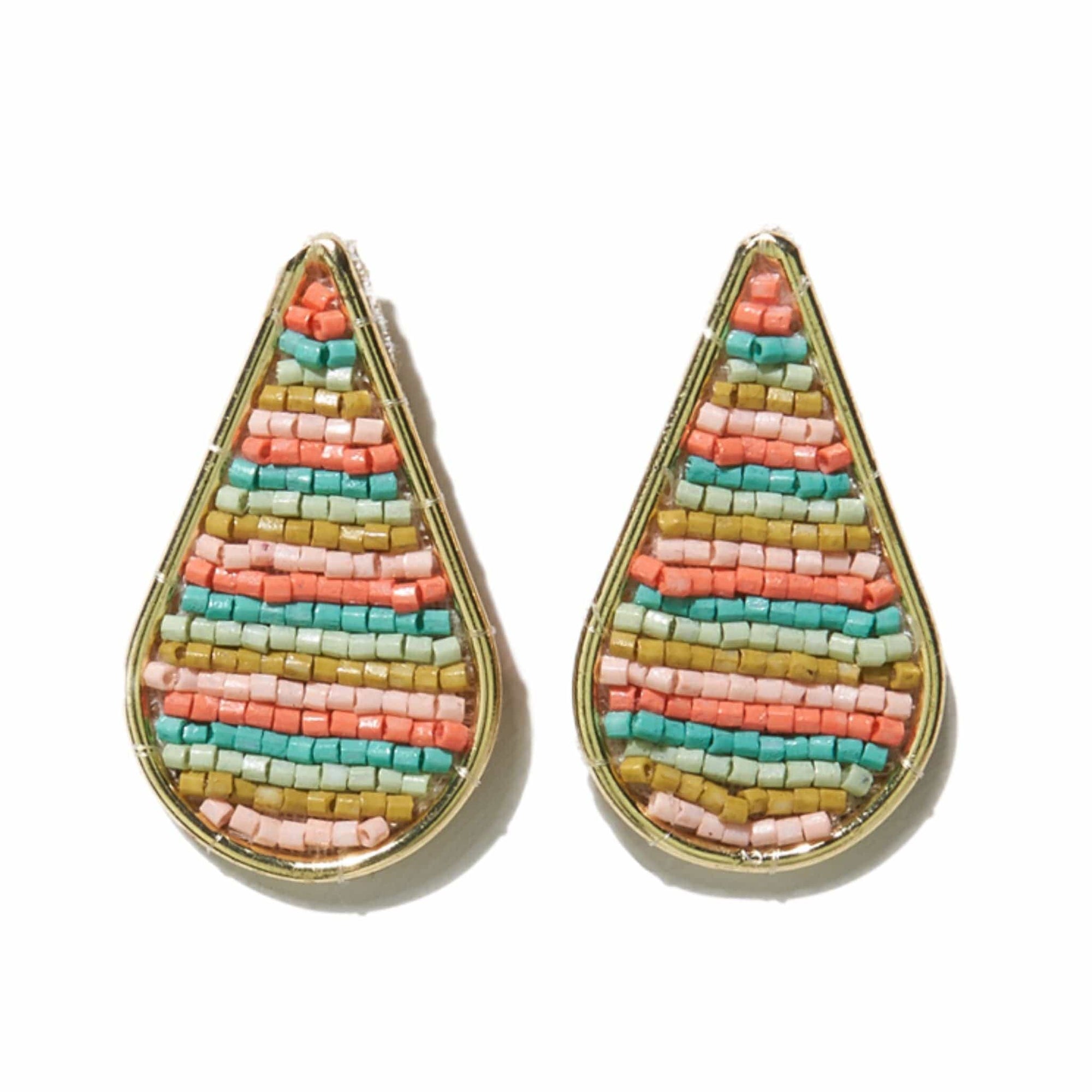 Zoe Horizontal Striped Earrings Rainbow Earrings