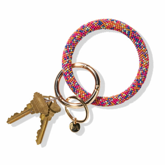 Load image into Gallery viewer, Confetti Seed Bead Key Ring key rings + bag accessories

