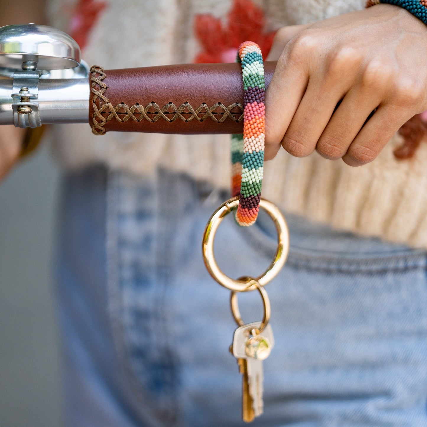 Navy Simple Resin Bangle Key Ring by INK+ALLOY