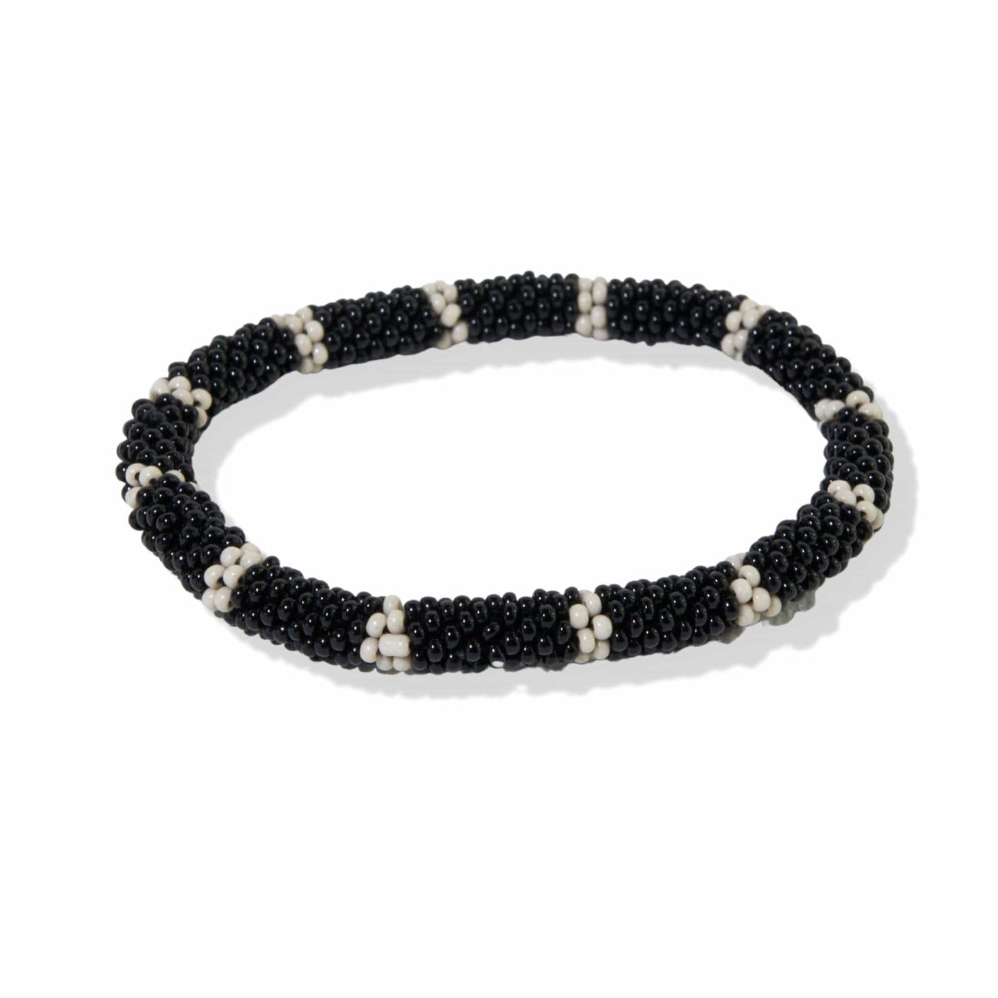 Black And Ivory Stripe Slide And Stack Bracelet Bracelet