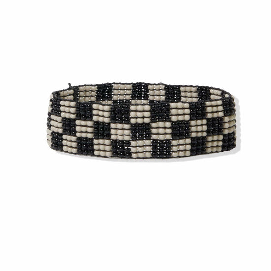 Load image into Gallery viewer, Black Ivory Check Small Stretch Bracelet bracelet
