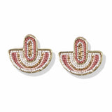 Blush Beads Oval Half Circle Post Earrings earrings
