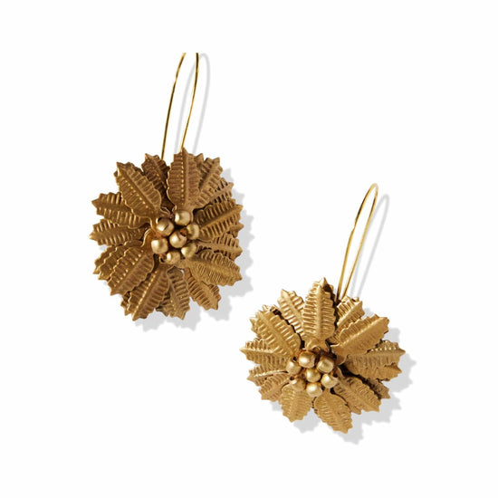 Brass Flower Drop Earrings earring