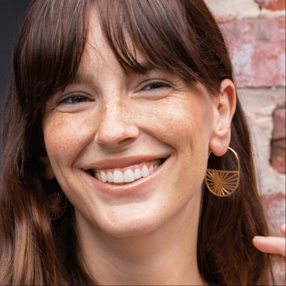 Brass Sunburst Earrings earring