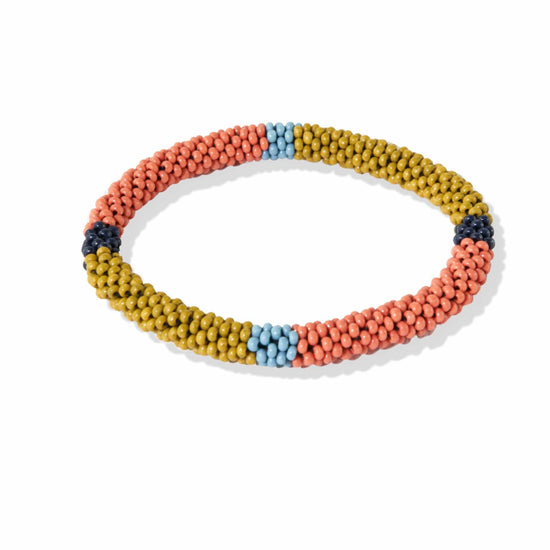 Citron Coral Color Block Slide And Stack Bracelet bracelet