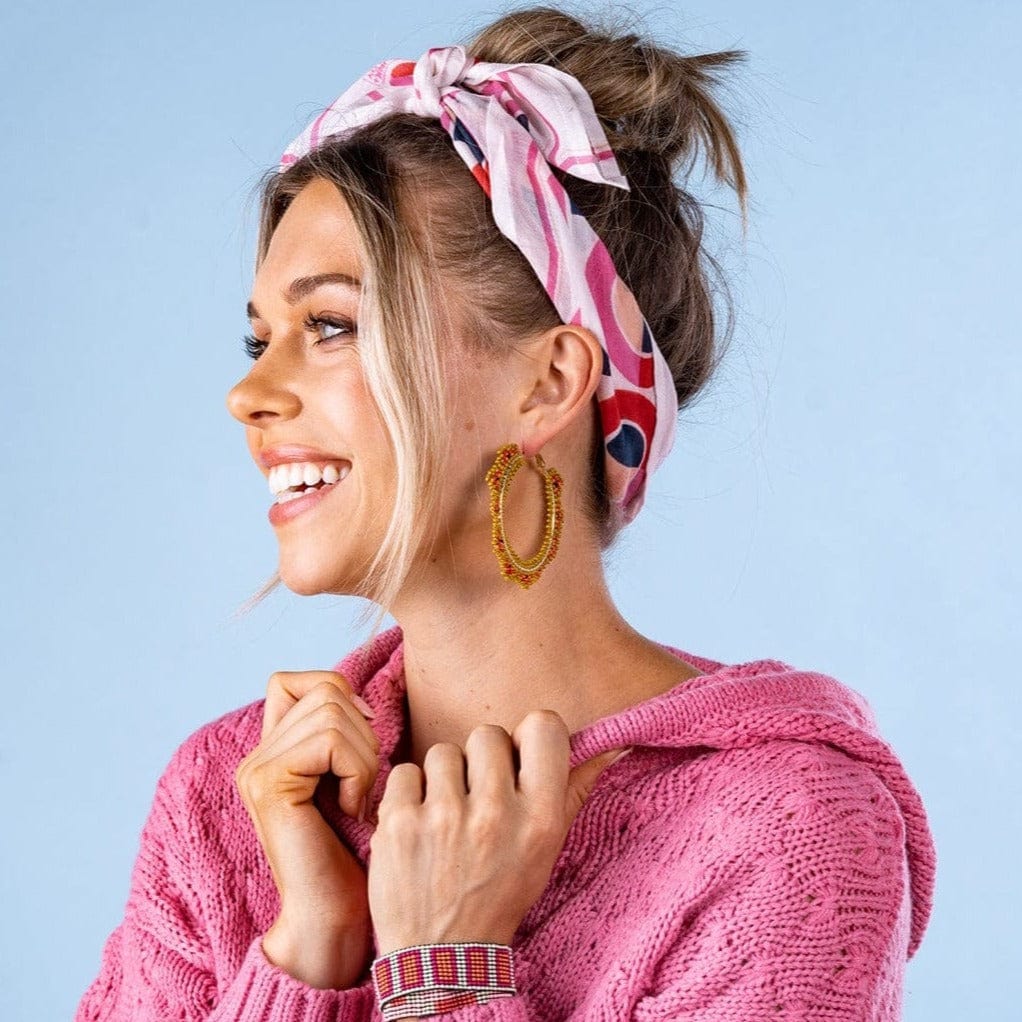 Citron Crochet Hoop Leverback Earrings earrings