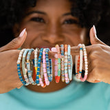 coastal cream multi sequin stretch bracelet Bracelet
