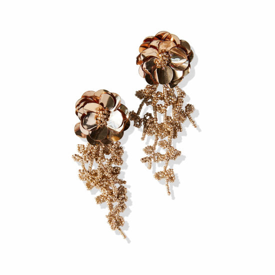 Gold Tendril Flower Post Earrings earring
