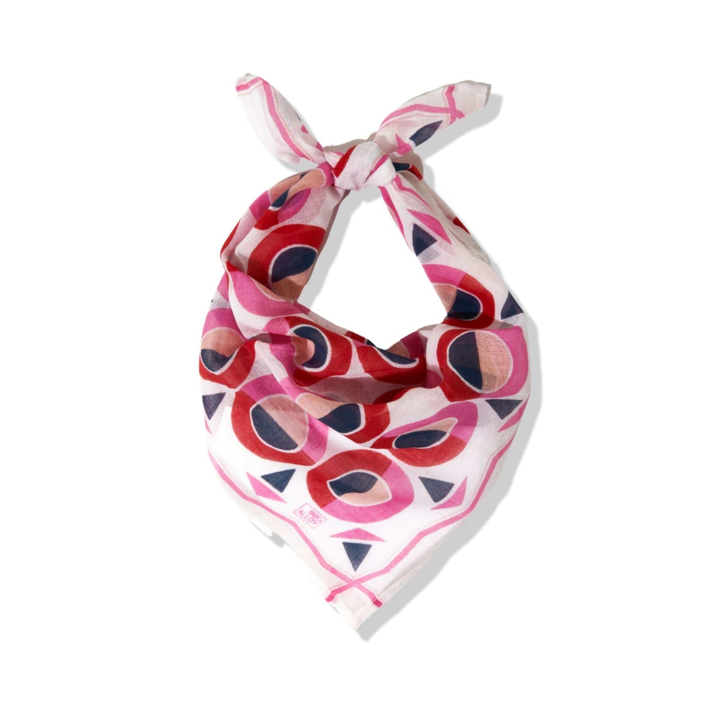 Hot Pink Blush Navy Cotton Voile Scarf Scarves