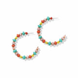 Lilac Mix Disk Bead Hoop Earringss Earrings