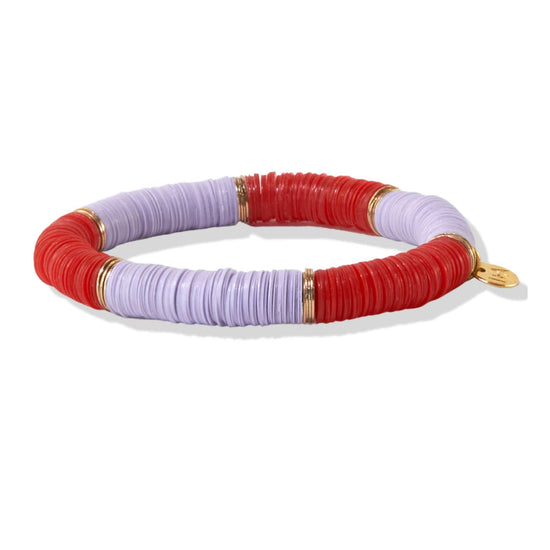 Lilac Red Large Sequin Stretch Bracelet bracelet