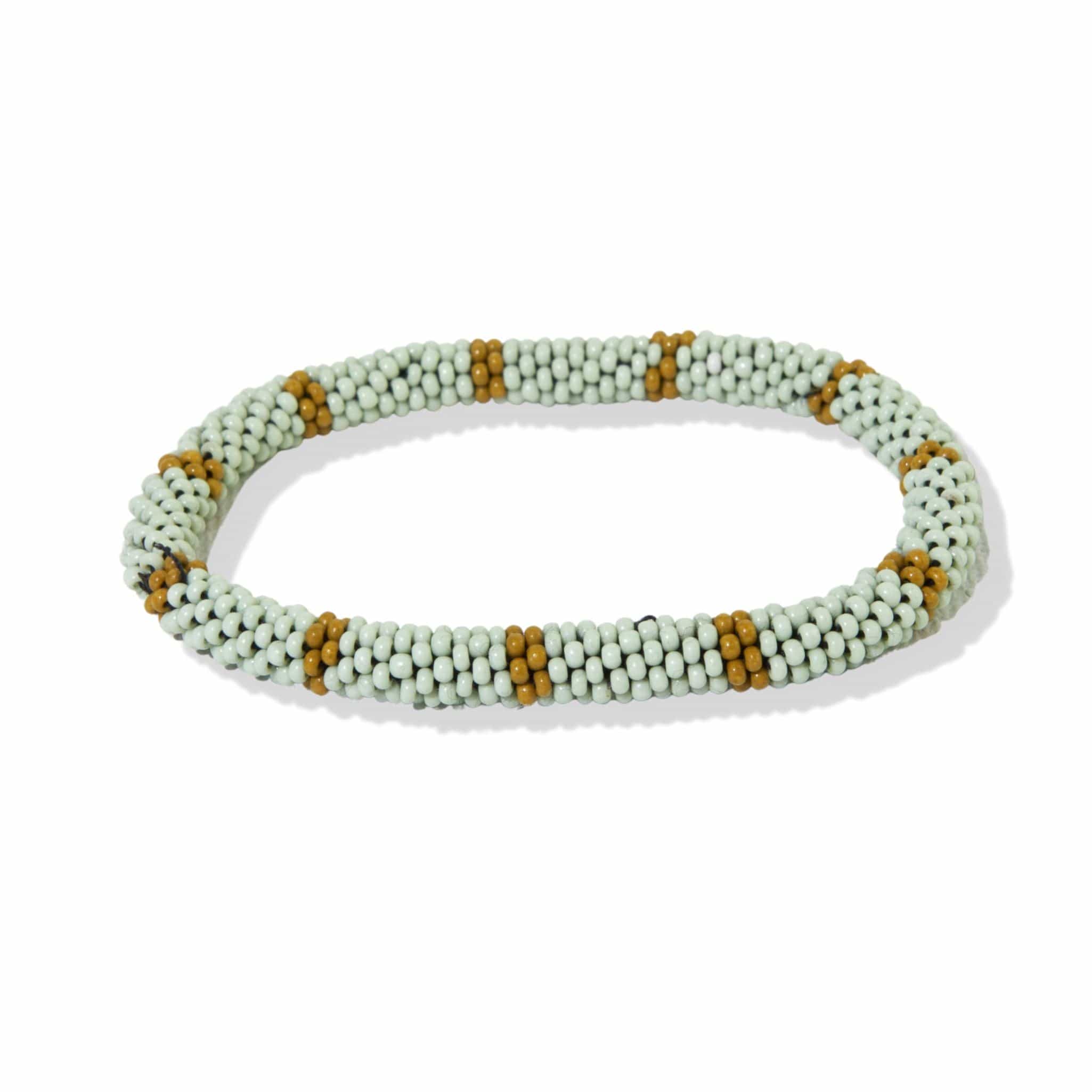 Mint and Citron Stripe Slide and Stack Bracelet by INK+ALLOY