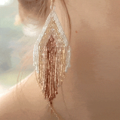 Mixed Metallic Stripe Fringe Earrings earring