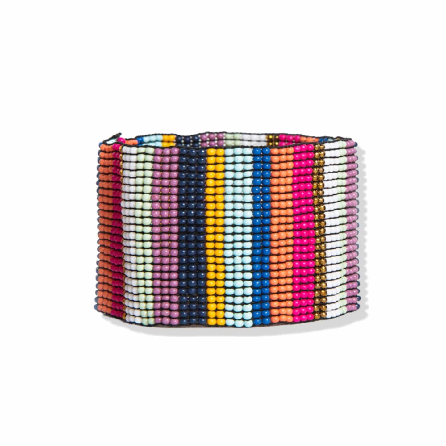 Multi Color Stripe Wide Stretch Bracelet bracelet