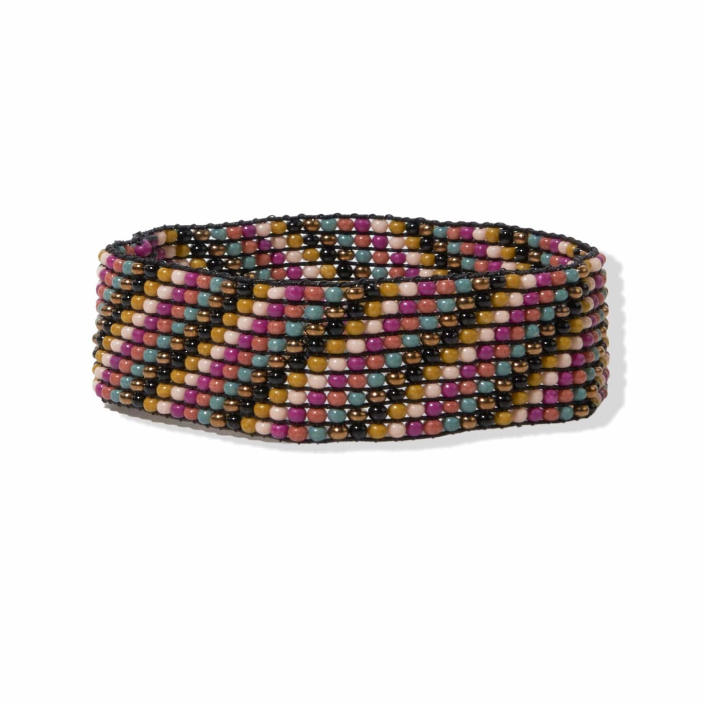 Muted Diagonal Stripe Small Stretch Bracelet bracelet