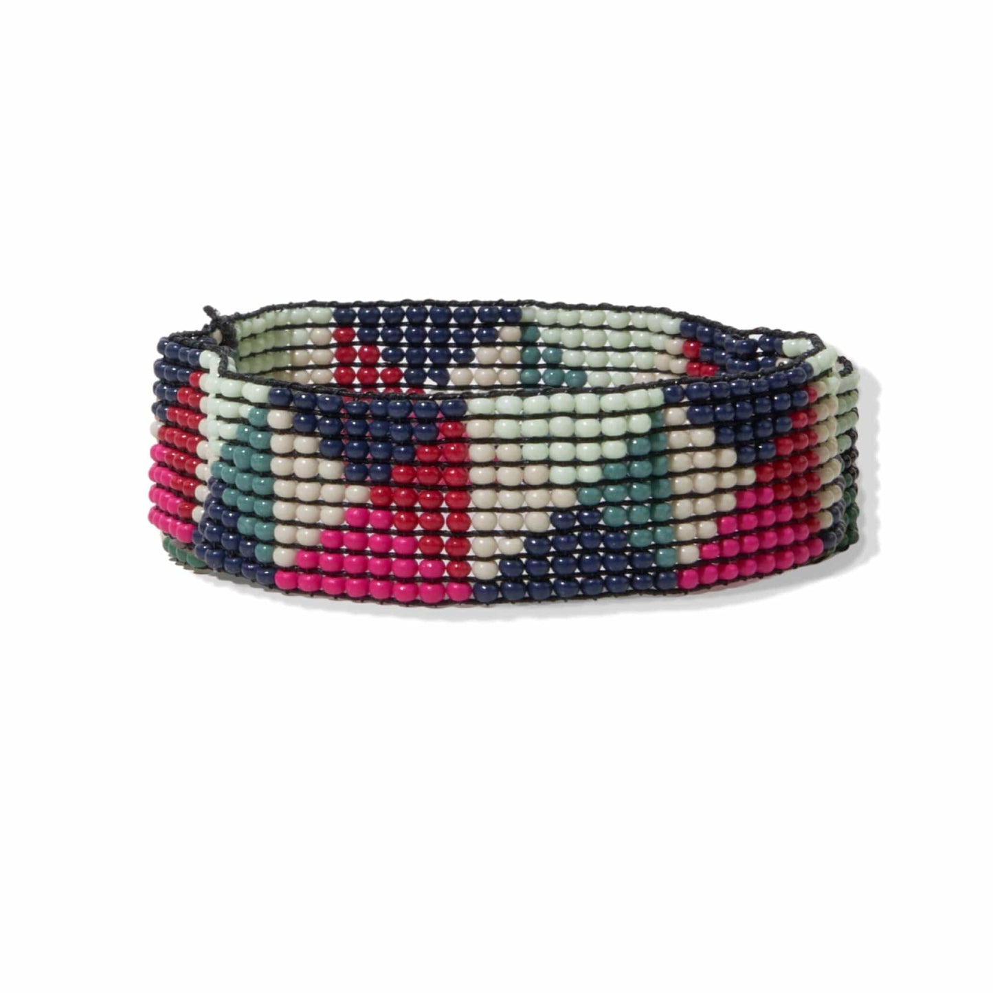 Navy Red Hot Pink Triangle Small Stretch Bracelet bracelet