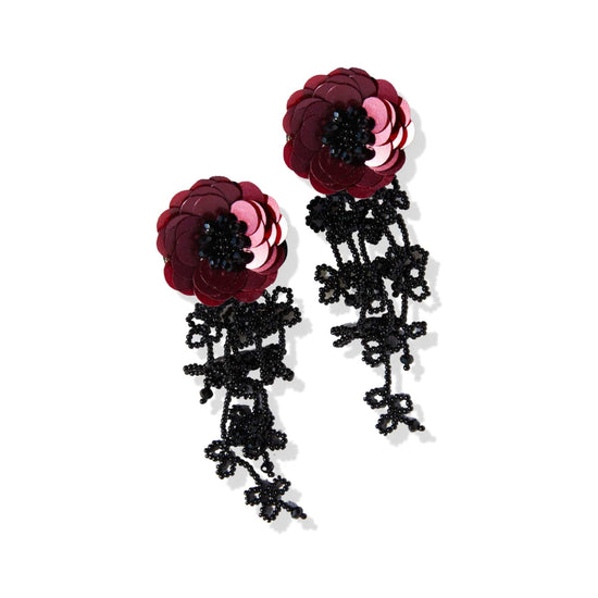 Ruby Tendril Flower Post Earrings earring