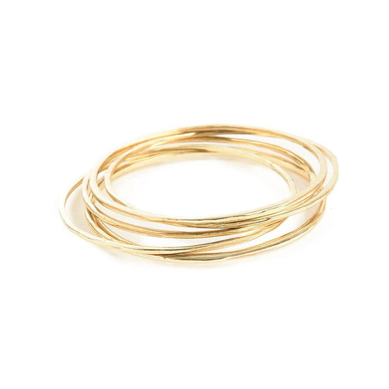 Load image into Gallery viewer, Simple Set Of 6 Brass Bangles Bracelet
